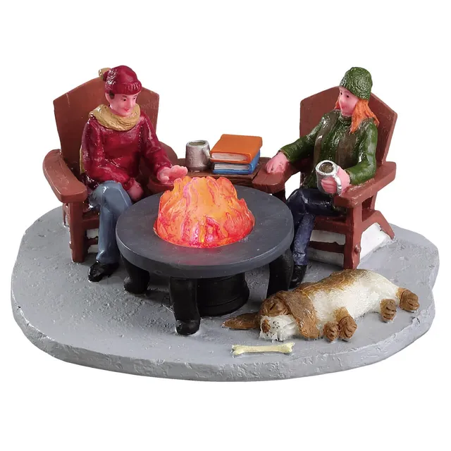 lemax-around-the-fire-miniaturfigur-lagerfeuerszene image 1