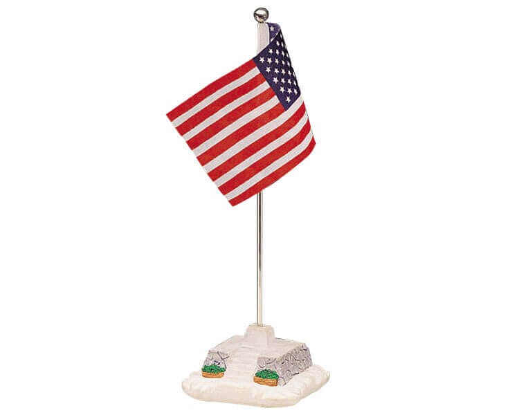 lemax-american-flag-pole-fahnenmast-miniaturdeko image 1