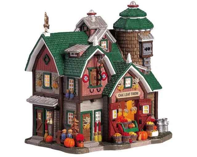 lemax-oak-leaf-farm-miniaturhaus-weihnachtsdorf-geb-ude image 1
