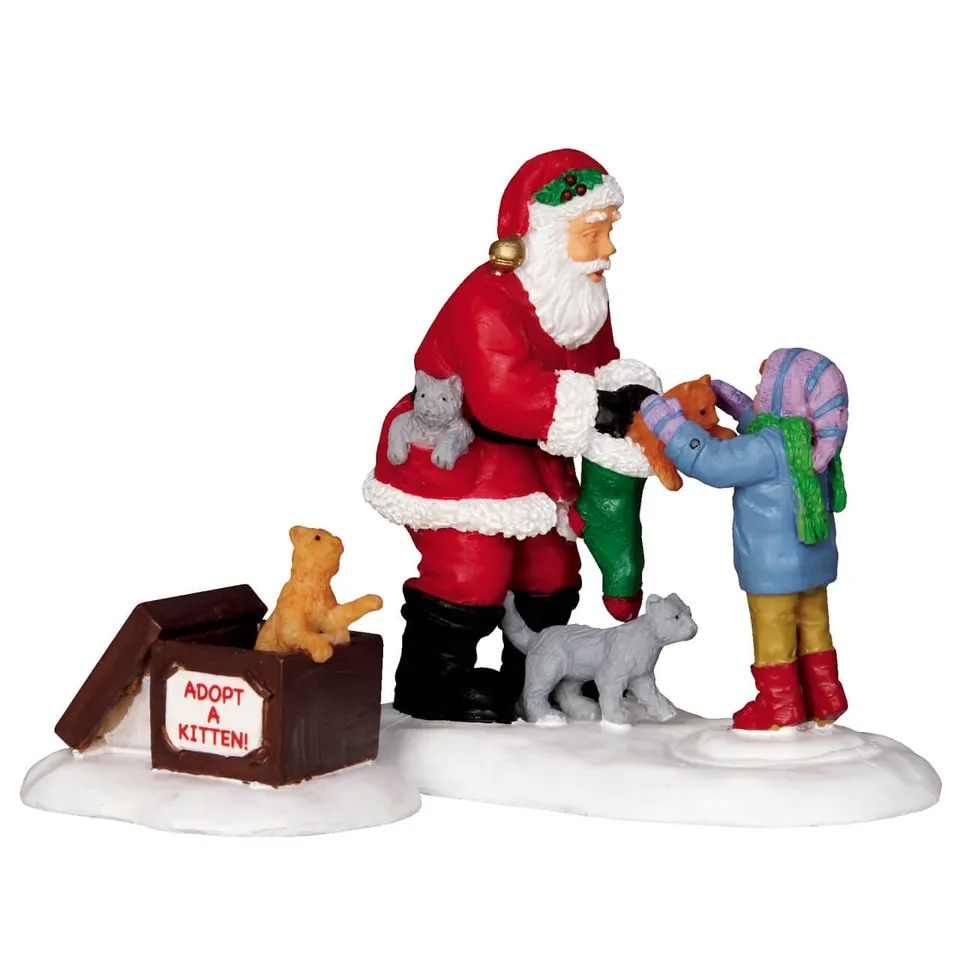 lemax-santa-and-kittens-weihnachtsmann-mit-k-tzchen-2er-set image 1