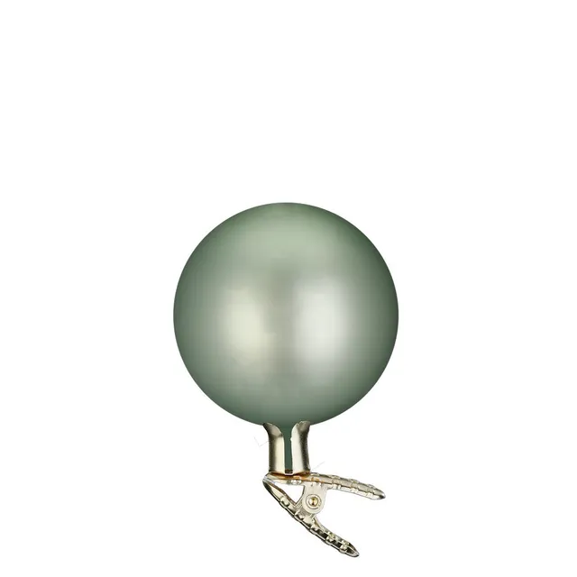 inge-glas-kugeln-auf-clip-christbaumkugeln-10-cm-salbei-matt image 1