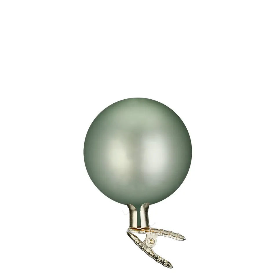 inge-glas-kugeln-auf-clip-christbaumkugeln-10-cm-salbei-matt image 1