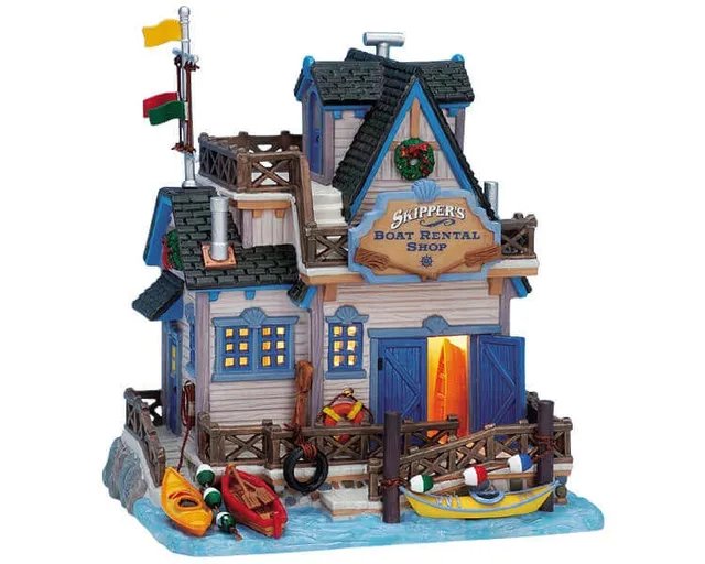 lemax-skipper-s-boat-rental-shop-bootsverleih-f-r-die-weihnachtslandschaft image 1