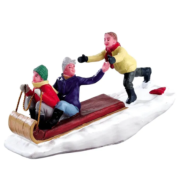 lemax-toboggan-trouble-vail-village-winter-rodelszene image 1