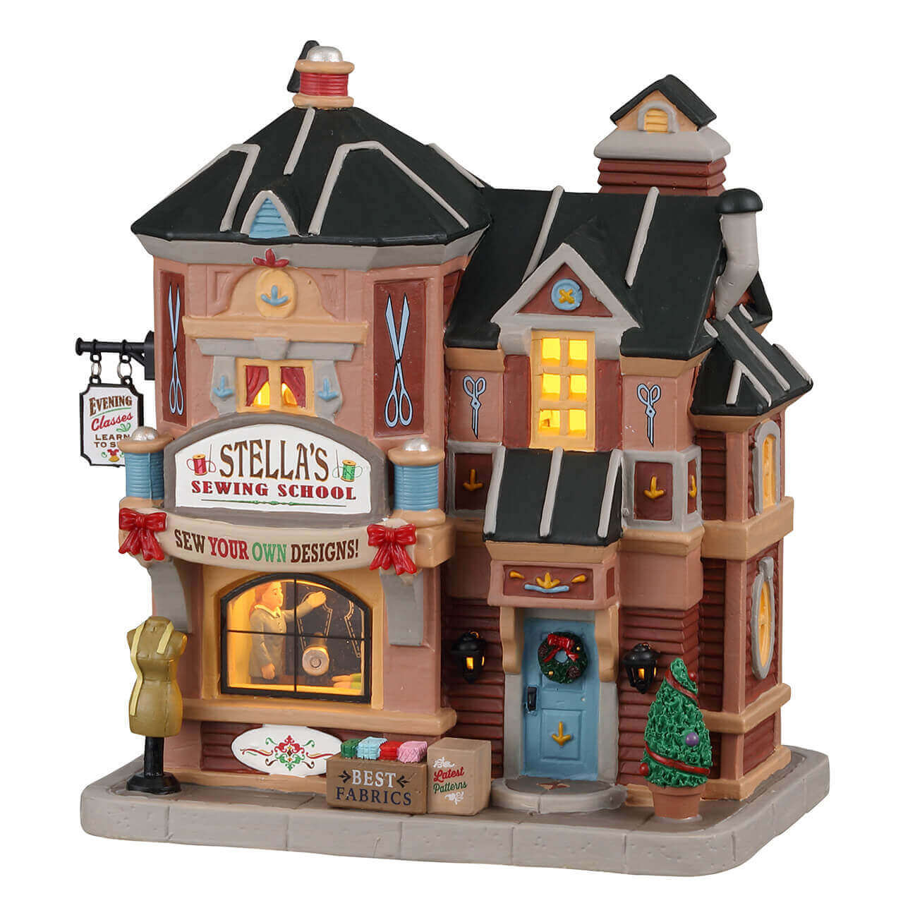 lemax-stella-s-sewing-school-miniatur-haus-harvest-crossing image 1