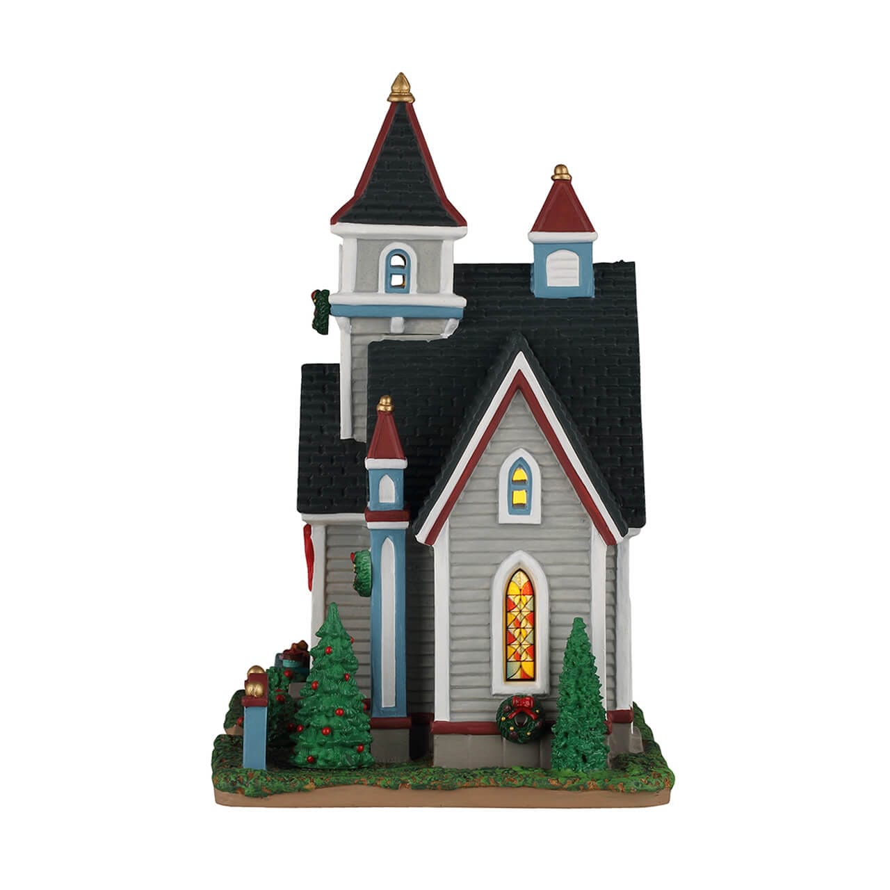 lemax-caddington-spruce-valley-church-kirche-mit-licht image 3