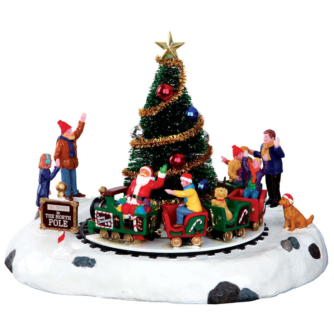 lemax-santa-s-kiddie-train-weihnachtszug-mit-santa-kindern-um-den-weihnachtsbaum image 1