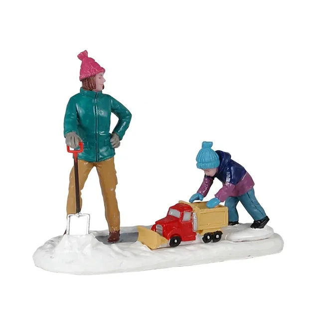 lemax-clearing-the-sidewalk-vail-village-miniaturfigur-set image 1