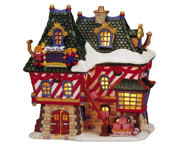 lemax-north-pole-doll-works-weihnachts-miniaturhaus-szene image 1