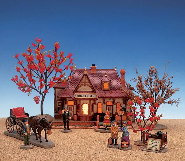 lemax-bright-river-train-station-set-miniatur-geb-ude-set image 1