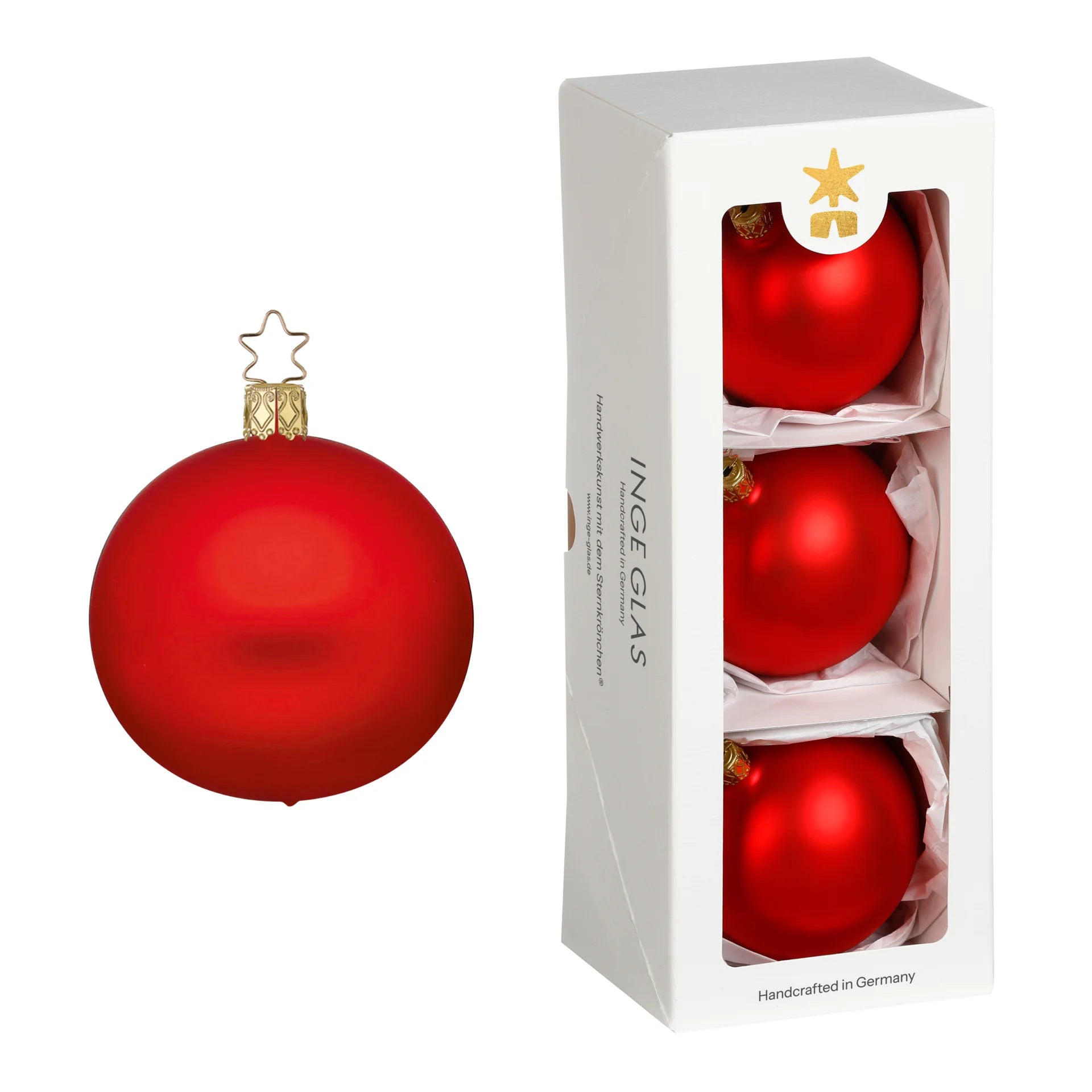 inge-glas-manufaktur-kugeln-rot-matt-8-cm-handgefertigte-christbaumkugeln-im-set image 1