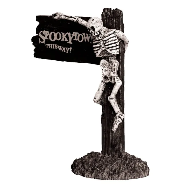 lemax-spookytown-this-way-wegweiser-miniatur-schild image 1