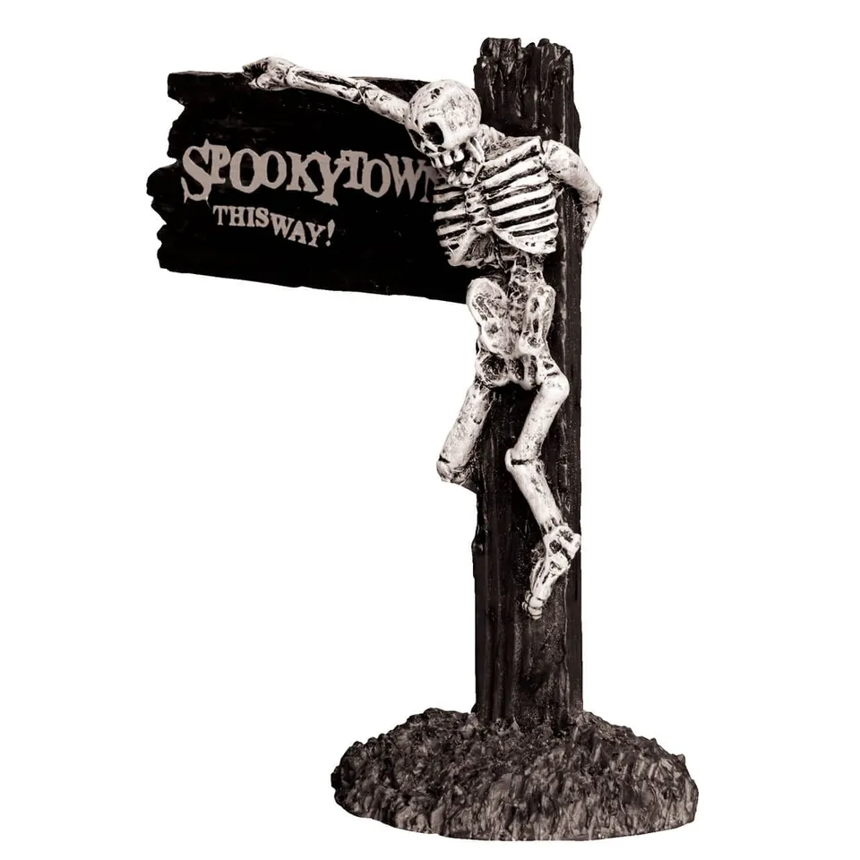 lemax-spookytown-this-way-wegweiser-miniatur-schild image 1