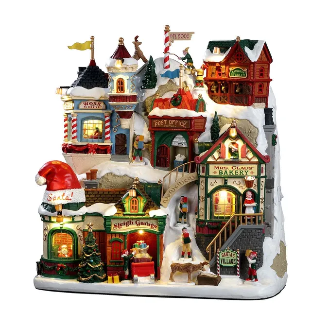 lemax-santa-s-village-beleuchtete-weihnachtsmann-dorfszene image 1