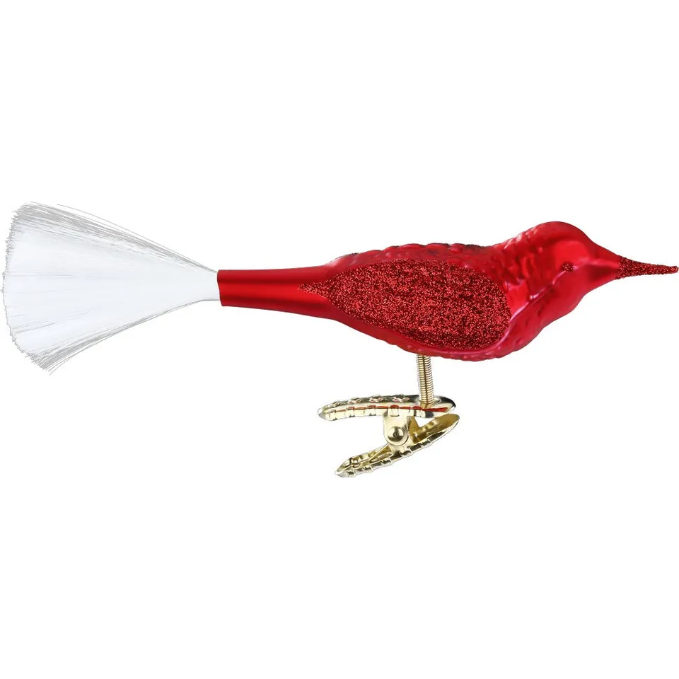 inge-glas-christbaumkugel-vogel-rot-matt-10-cm image 1