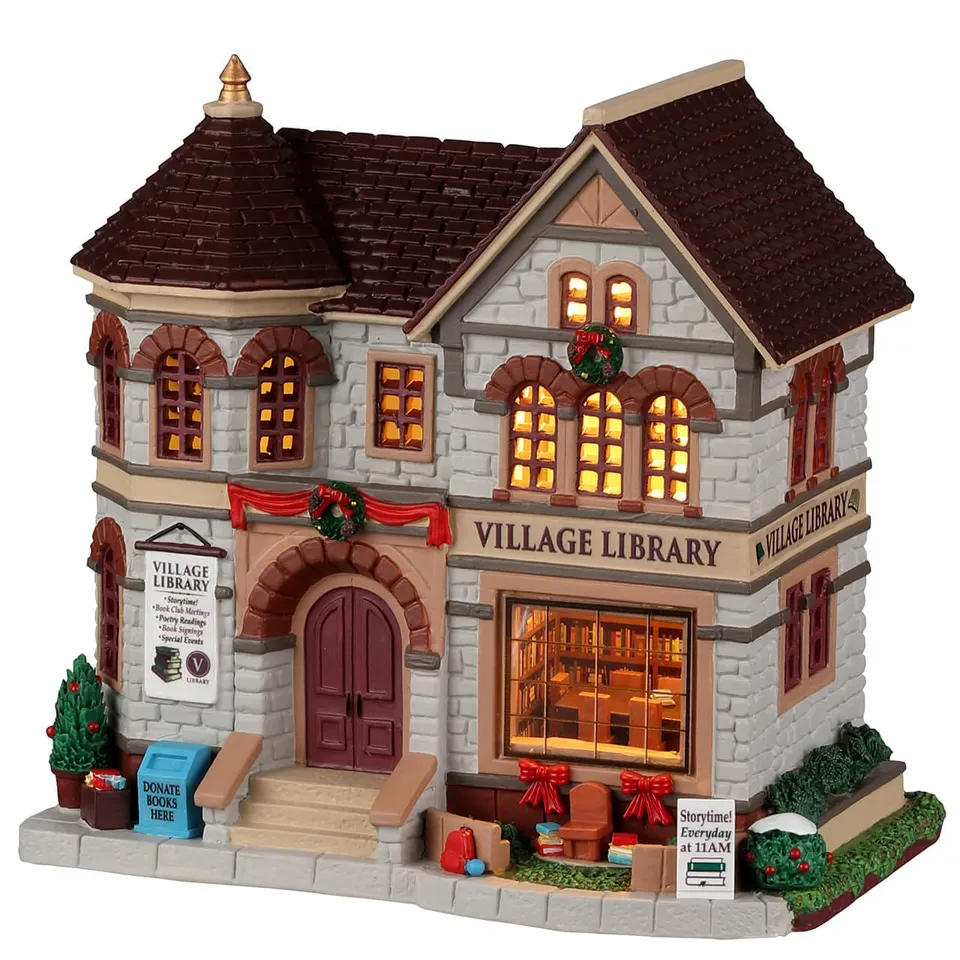 lemax-village-library-beleuchtete-bibliothek-caddington image 1