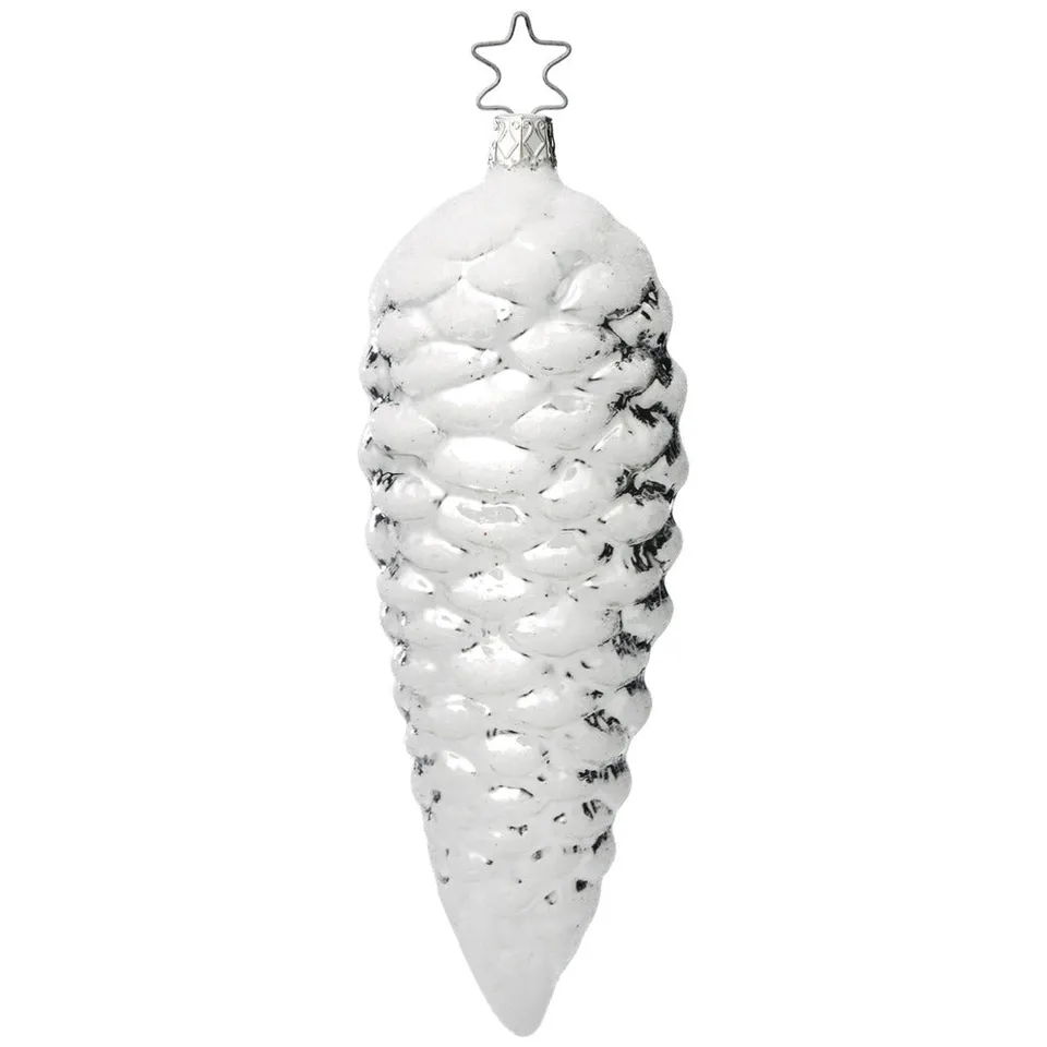 inge-glas-tannenzapfen-christbaumkugel-silber-18-cm image 1