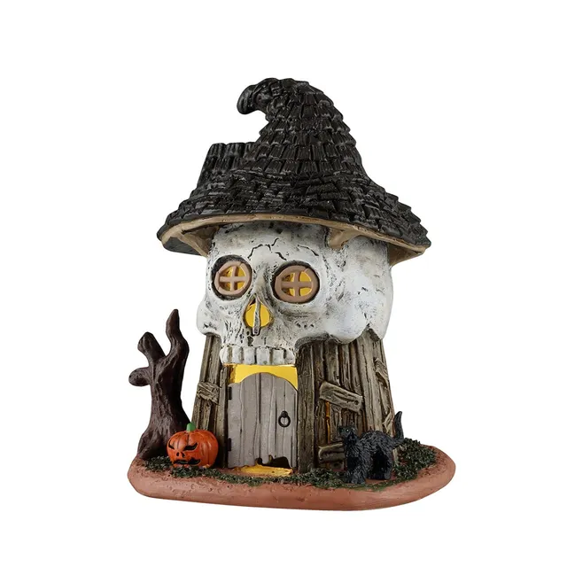 lemax-witch-s-skull-hut-beleuchtetes-gruselhaus-spooky-town image 1