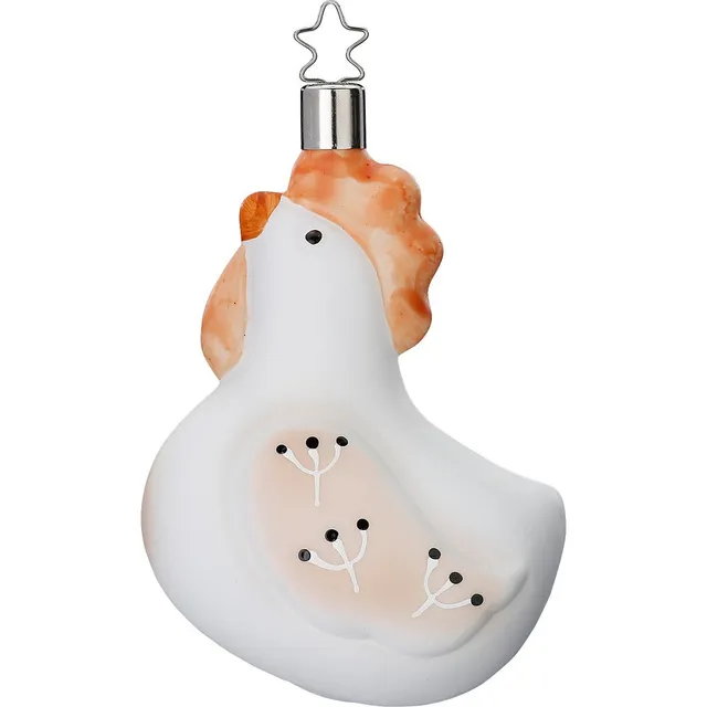 inge-glas-henne-10-5-cm-christbaumschmuck-aus-glas-in-beige-creme image 1
