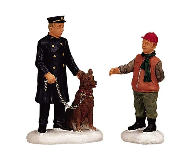 lemax-policeman-and-friend-dorf-figurenset image 1