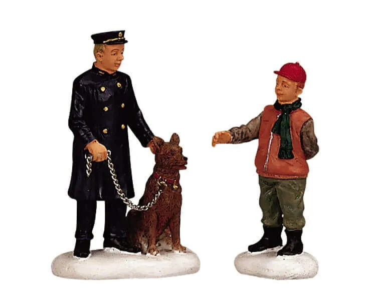 lemax-policeman-and-friend-dorf-figurenset image 1