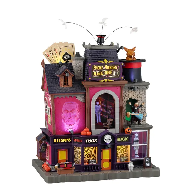lemax-smoke-mirrors-magic-shop-beleuchtetes-grusel-miniaturhaus-spooky-town image 1