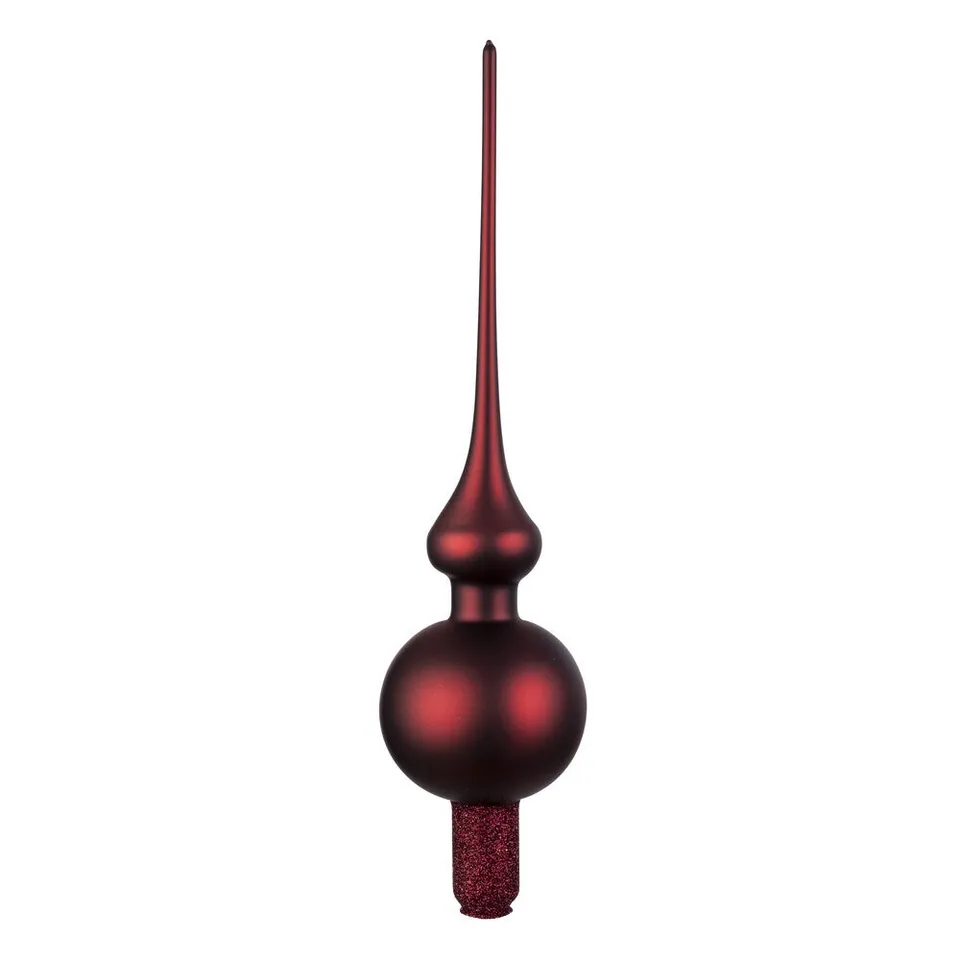 inge-glas-spitze-christbaumspitze-bordeaux-matt-7-x-30-cm image 1