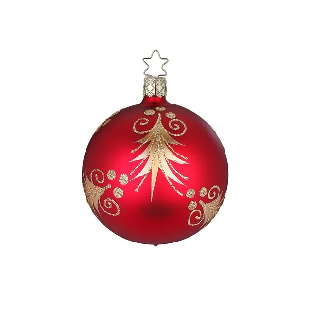 inge-glas-festliche-tanne-christbaumkugel-6-cm-rot image 1