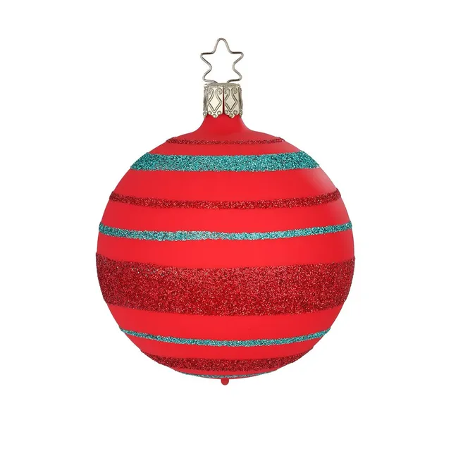 inge-glas-streifenfreude-christbaumkugel-8-cm-rot image 1