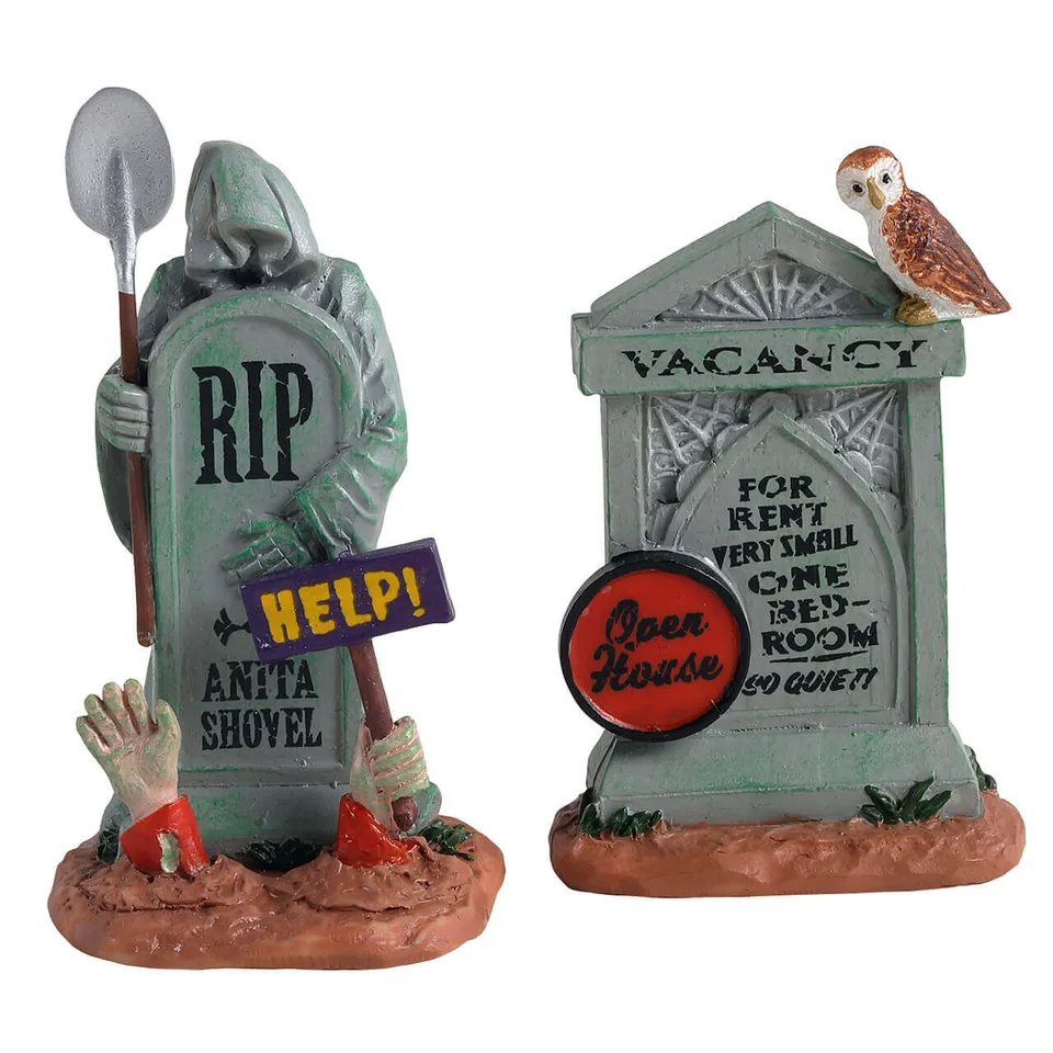 lemax-tombstone-duo-grabstein-set-spooky-town image 1