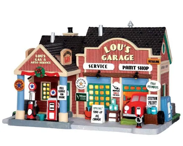 lemax-lou-s-garage-miniaturhaus-holidays-seasons image 1