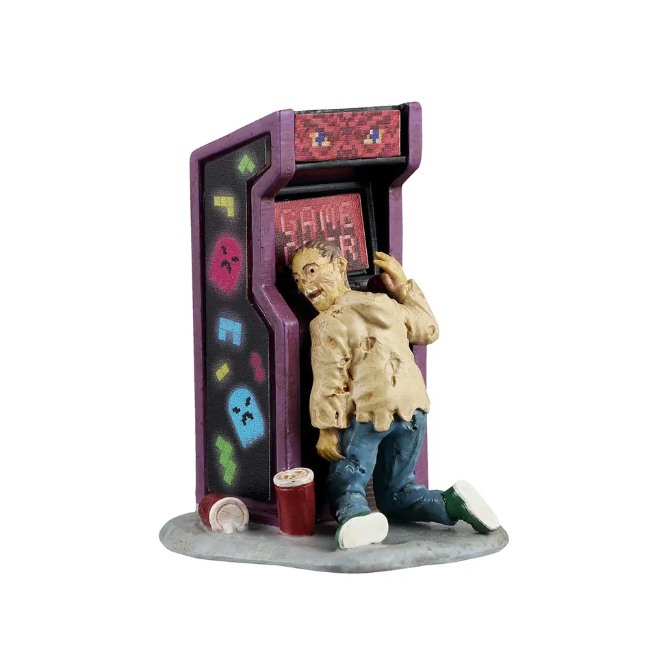 lemax-game-over-spooky-town-miniatur-figur-arcade-szene image 1