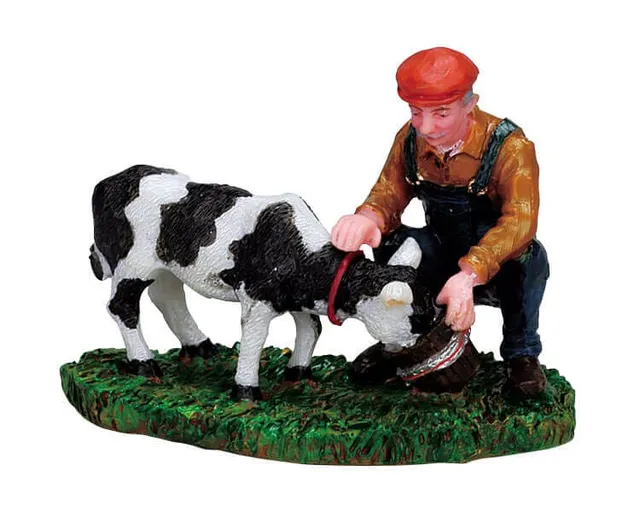 lemax-lunch-for-bessie-miniaturfigur-bauernhof-szene image 1