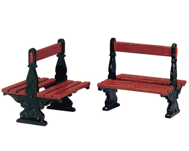 lemax-two-sided-bench-miniatur-bank-weihnachtsdorf image 1