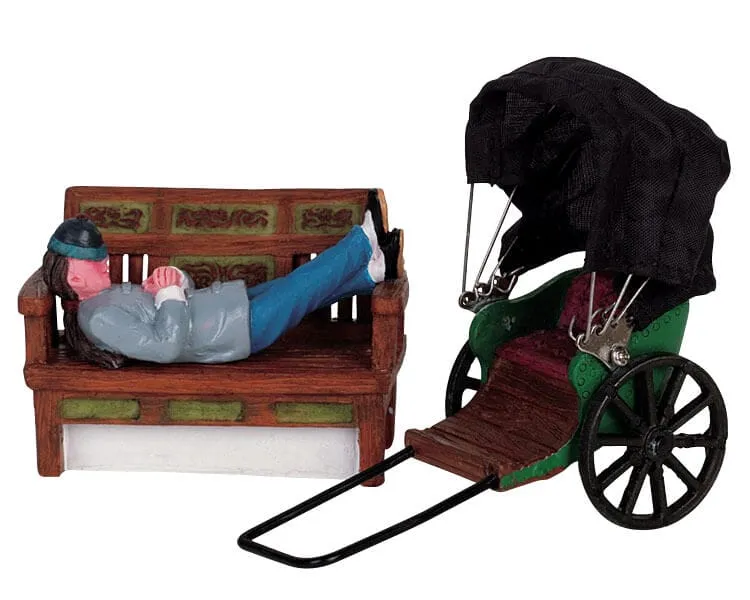 lemax-rickshaw-rides-miniatur-rikscha-figur-f-r-weihnachtsdorf image 1