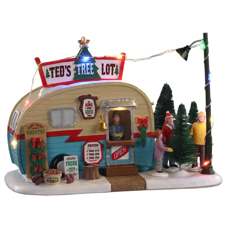 lemax-ted-s-tree-lot-beleuchtete-miniatur-szene-vail-village image 1