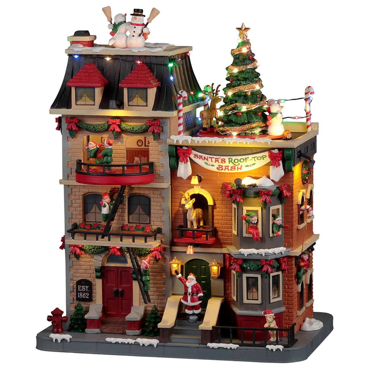 lemax-santa-s-rooftop-bash-santa-s-wonderland-haus image 1