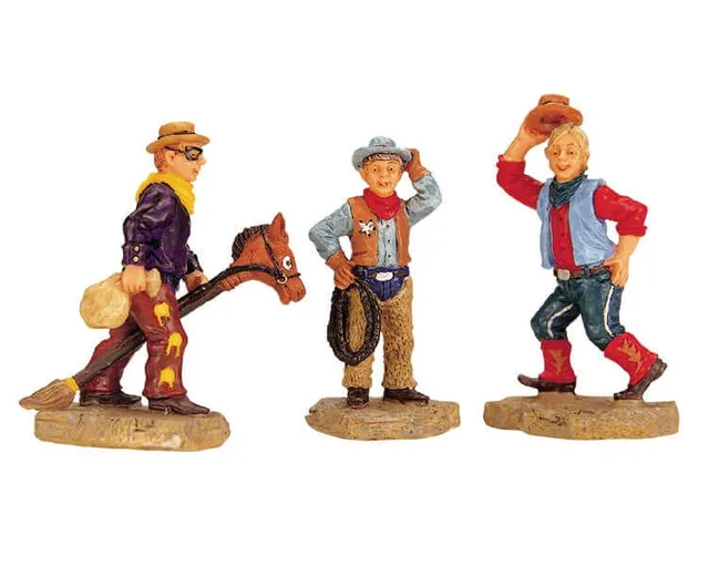 lemax-three-cowboys-miniaturfiguren-spooky-town image 1