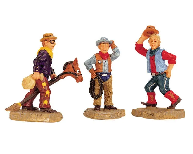 lemax-three-cowboys-miniaturfiguren-spooky-town image 1