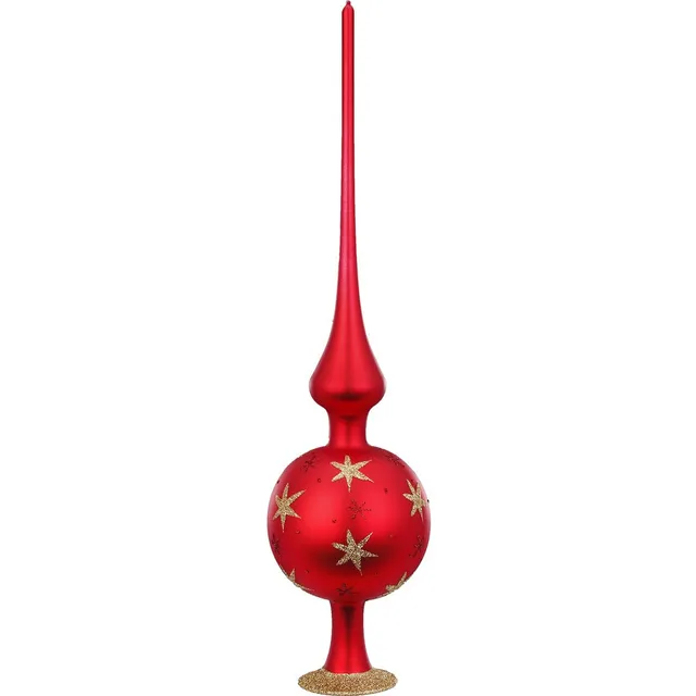 inge-glas-sternenhimmel-8-x-33-cm-rot-matt-christbaumspitze image 1