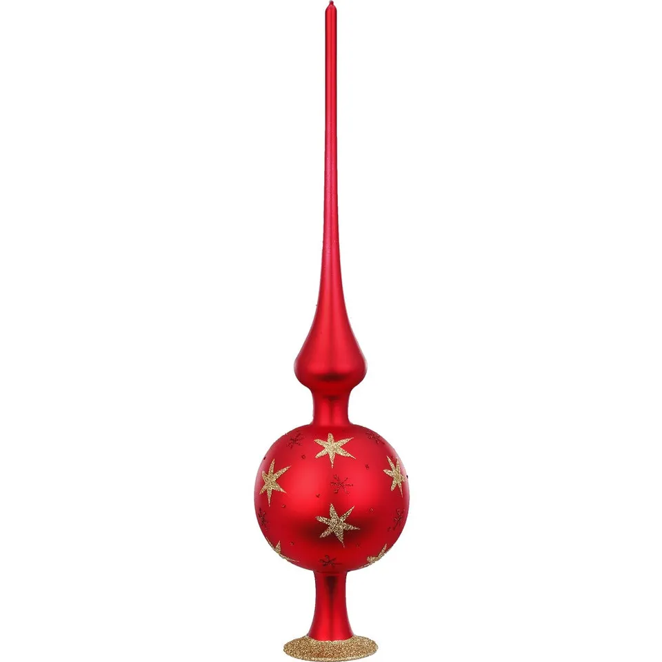 inge-glas-sternenhimmel-8-x-33-cm-rot-matt-christbaumspitze image 1