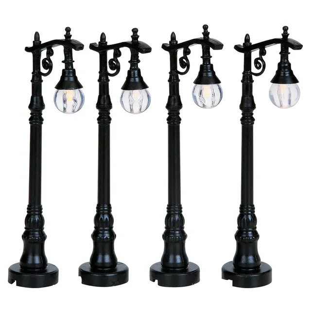lemax-antique-street-lamp-set-of-4-miniatur-stra-enlaternen image 1