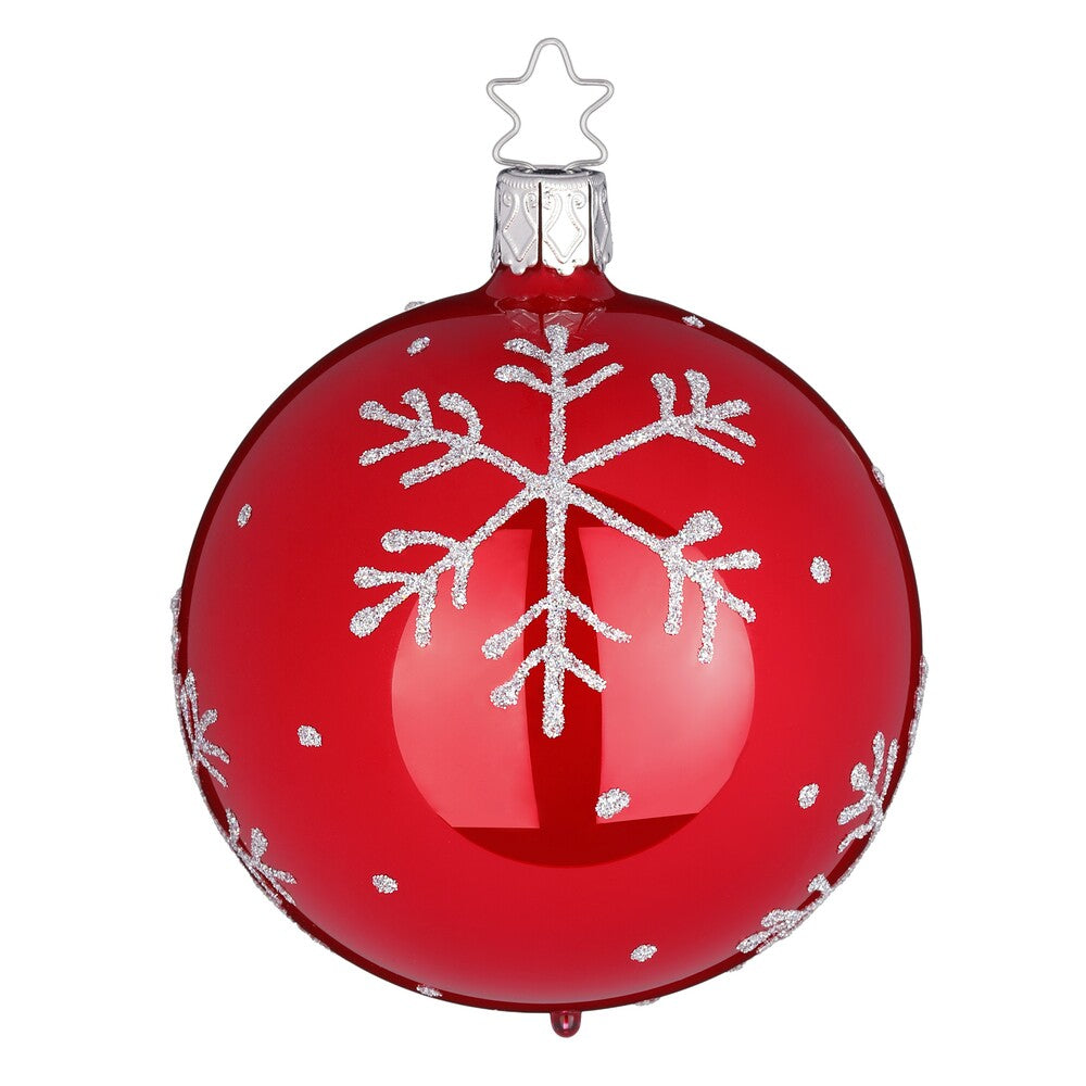 inge-glas-schneezauber-christbaumkugel-glas-8-cm-rot image 1