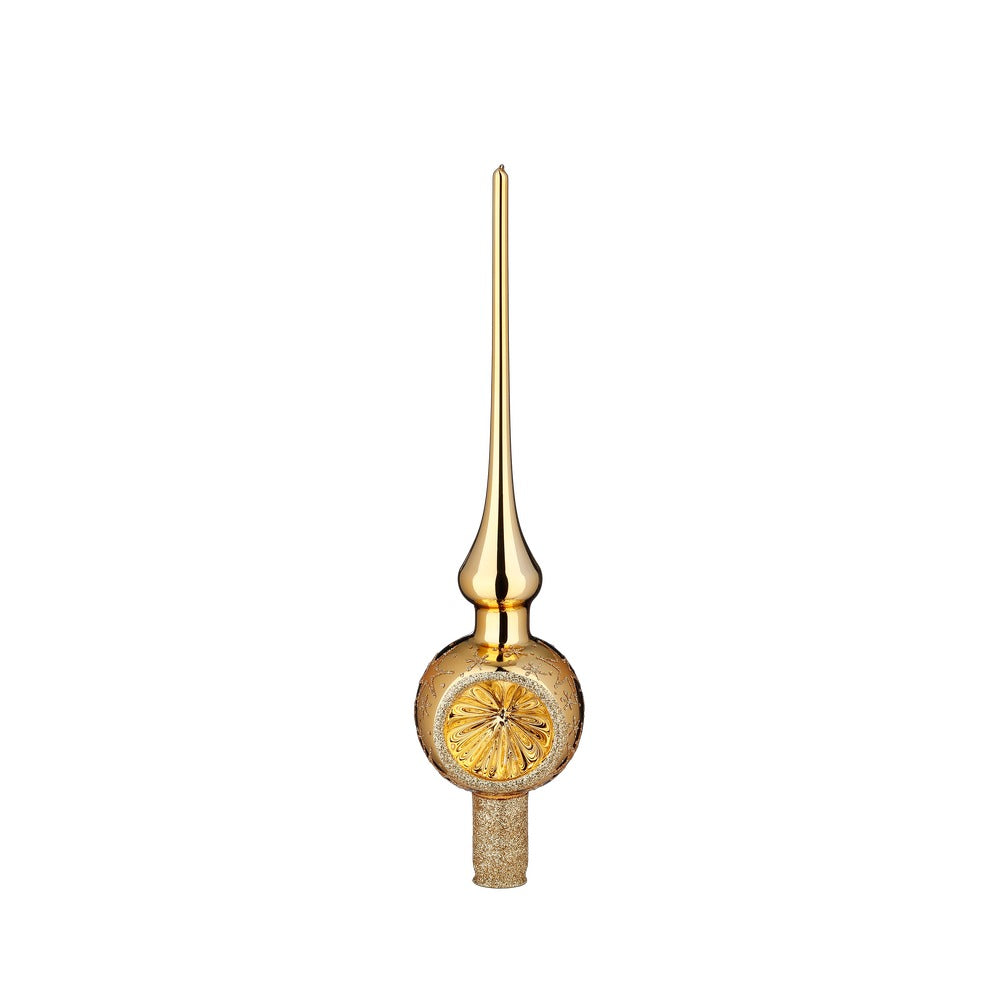 inge-glas-goldener-glanz-christbaumspitze-30-cm-inkagold-glanz image 1