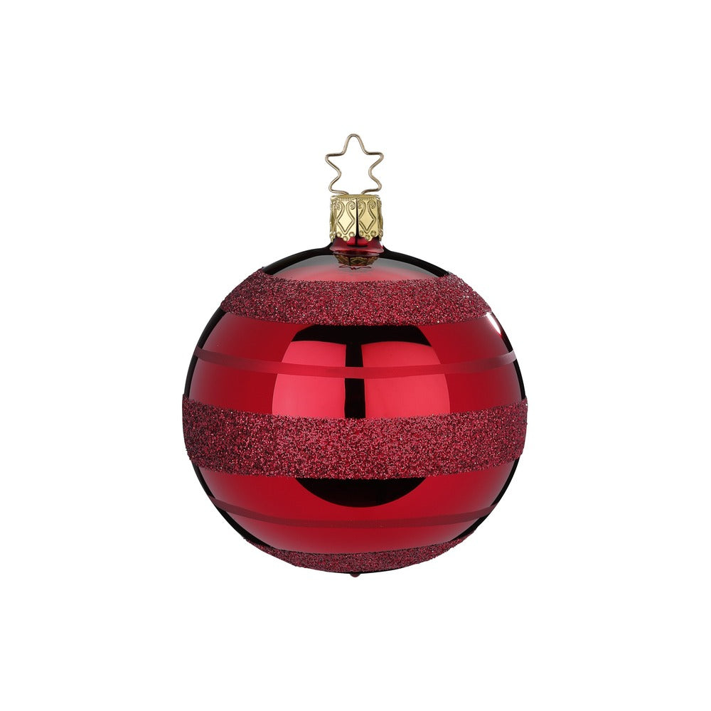 inge-glas-moderne-streifen-6-cm-christbaumkugel-rot image 1
