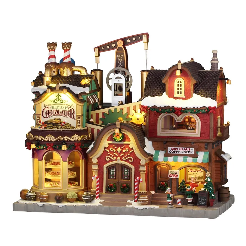 lemax-the-holly-jolly-chocolatier-mrs-claus-coffee-shop-geb-ude-doppelset-santa- image 1