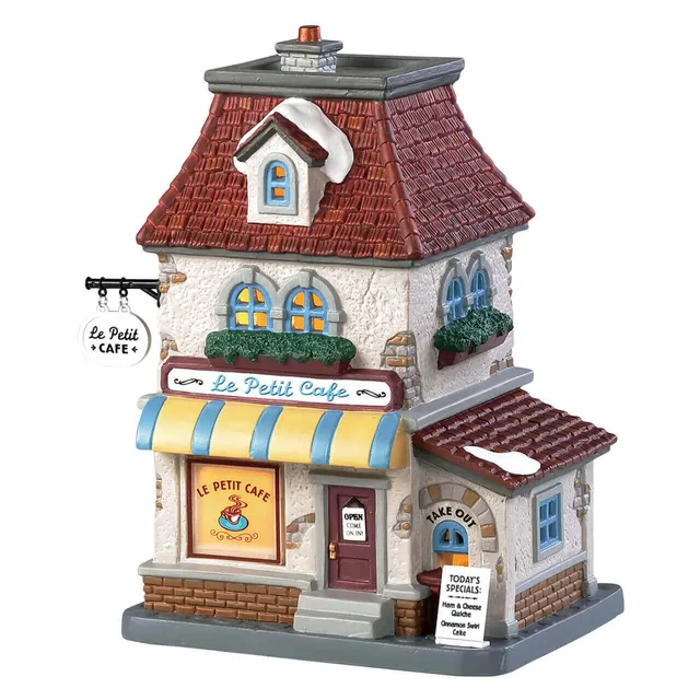 lemax-le-petit-cafe-beleuchtetes-miniaturhaus-weihnachtsdorf image 1