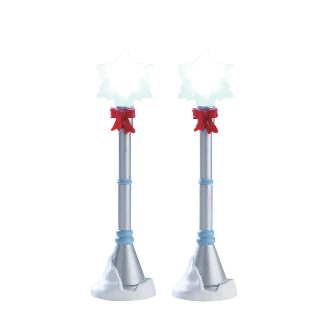 lemax-snowflake-lamp-post-set-of-2-miniatur-laternen-2er-set image 1