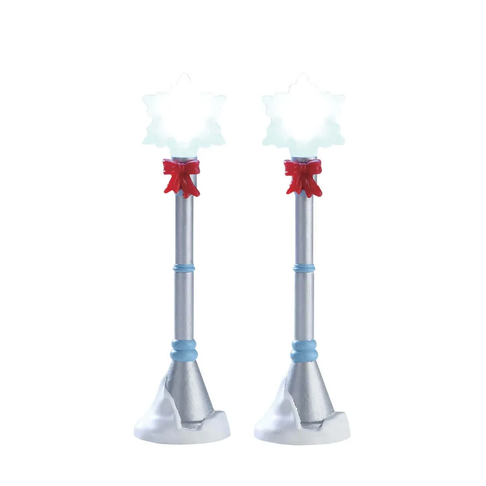 lemax-snowflake-lamp-post-set-of-2-miniatur-laternen-2er-set image 1