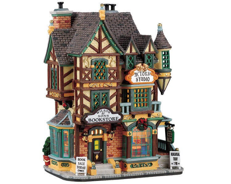 lemax-wilson-sons-bookstore-actors-studio-beleuchtetes-dorfhaus image 1